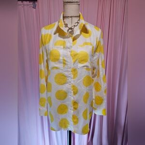 STYLEWE White and Yellow Polka Dot  Shirt